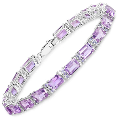 Bracelet with lavender square-cut amethyst and tanzanite in .925 sterling silver on Tampa Home & Garden Store