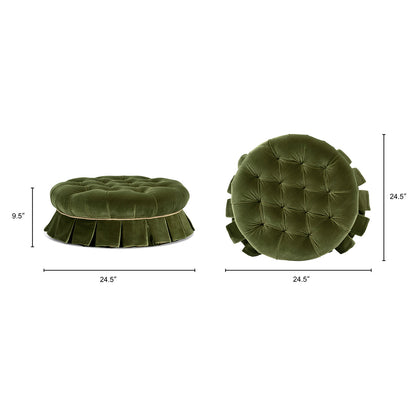 Roquefort 24.5in Olive Velvet Dog Sofa Bed by HouseOfZazla, tufted fringe, 2 views on Tampa Home & Garden Store