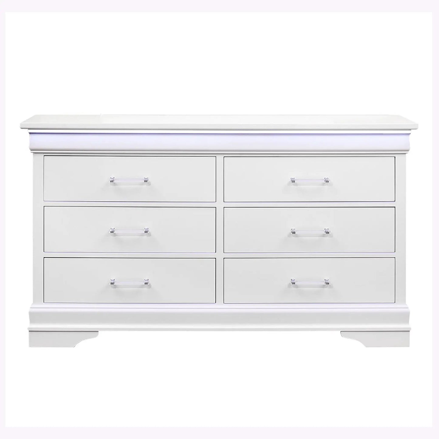 Charlston dresser with LED lighting, white finish, by Unique Piece Furniture on Tampa Home & Garden Store