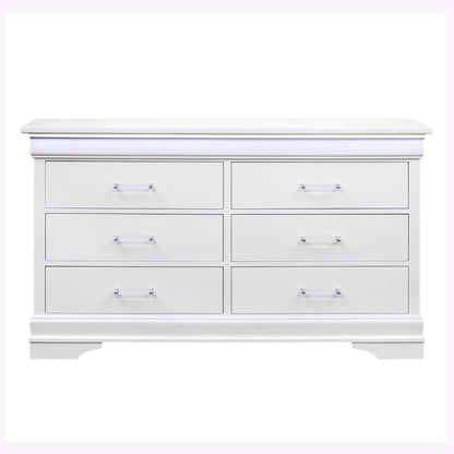 Charlston dresser with LED lighting, white finish, by Unique Piece Furniture on Tampa Home & Garden Store