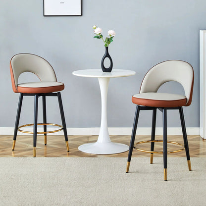 Upholstered Rotatable Bar Chair with Metal Legs