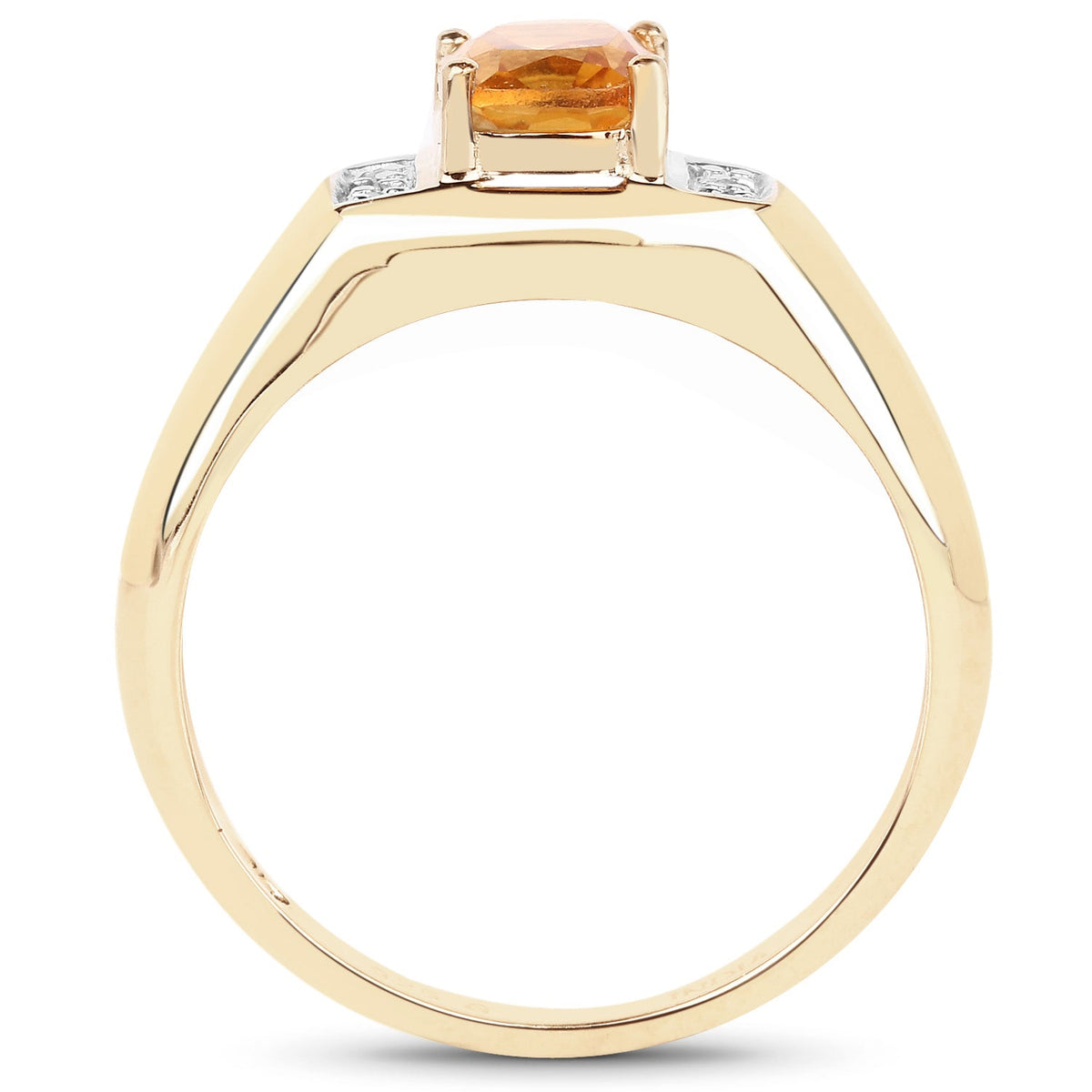 Ring, 14K yellow gold plated citrine and white topaz with sterling silver band by Bids.com on Tampa Home & Garden Store