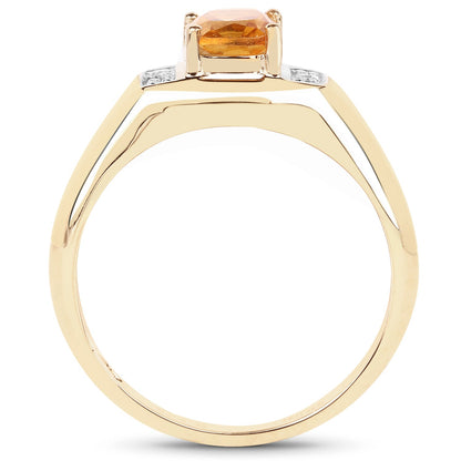 Ring, 14K yellow gold plated citrine and white topaz with sterling silver band by Bids.com on Tampa Home & Garden Store