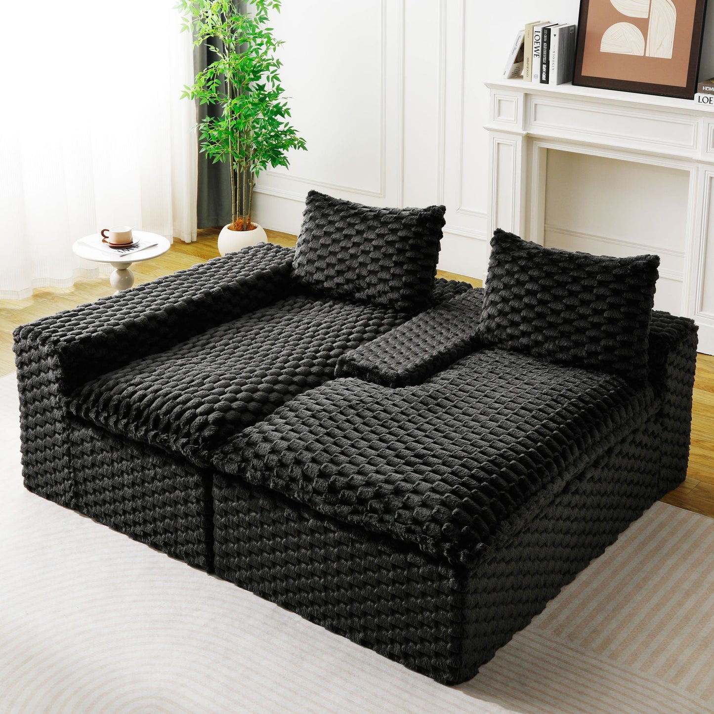 Modular Convertible Sofa and Twin Chaise Lounge