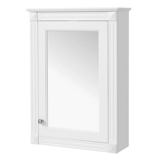 Wall mounted bathroom medicine cabinet with mirror, white finish, over toilet unit on Tampa Home & Garden Store