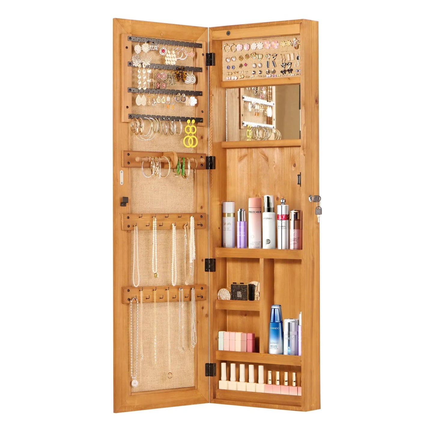 Wall Mounted Jewelry Armoire With Led Light