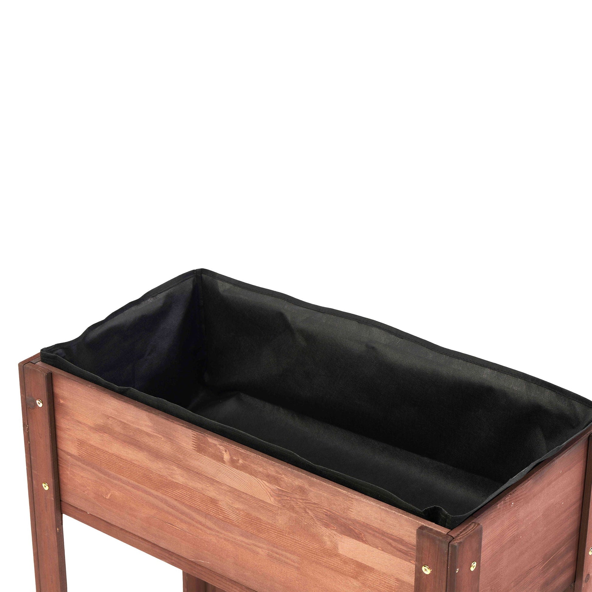 Raised garden bed with legs planter box in wood with black fabric liner HouseOfZazla on Tampa Home & Garden Store