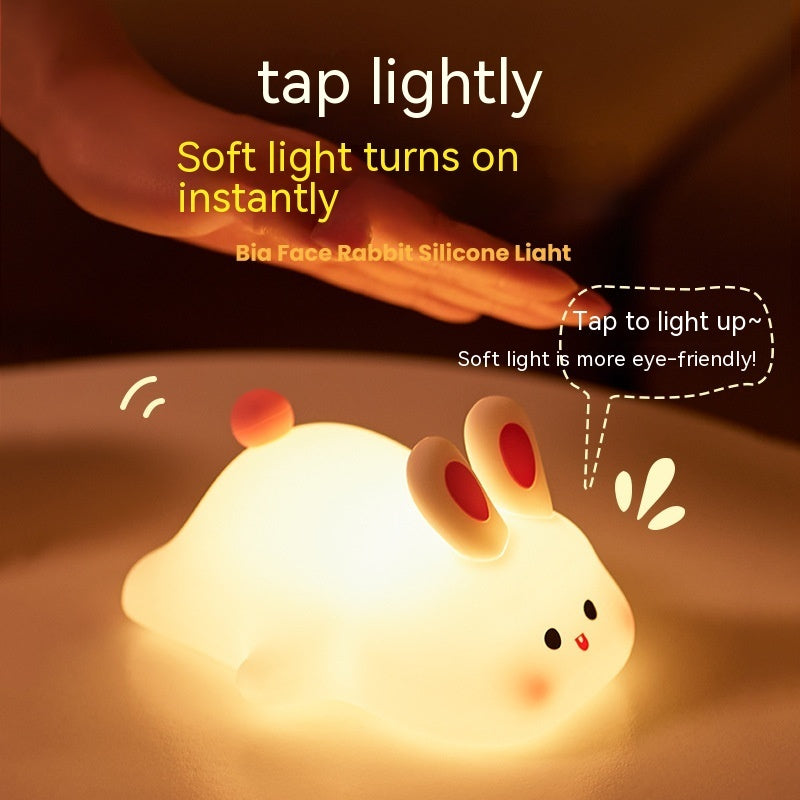 Rabbit silicone LED night light with touch sensor, warm bedside glow by Sell My Stuff on Tampa Home & Garden Store