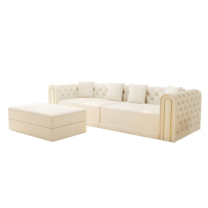 3 In 1 Convertible Sofa and Ottoman Bed