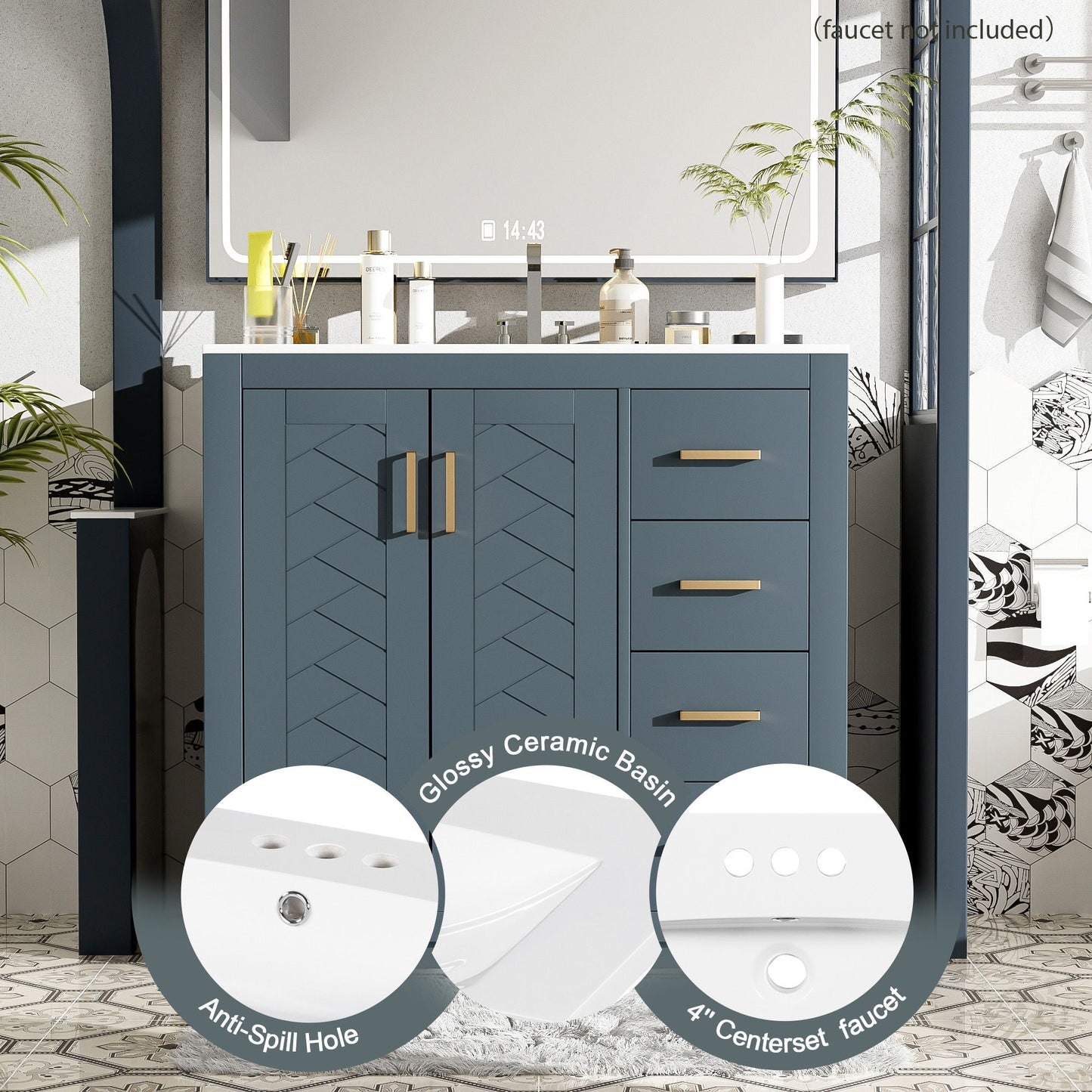 Bathroom Vanity With Sink and Storage Cabinet