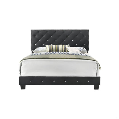 Luxurious Upholstered Bed by Unique Piece Furniture with black tufted headboard on Tampa Home & Garden Store