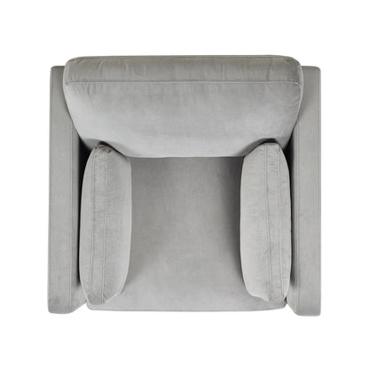 Modern Farmhouse Arm Chair with Reversible Cushions gray velvet upholstery by HouseOfZazla on Tampa Home & Garden Store