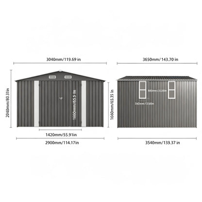 Outdoor Metal Storage Shed With Lockable Doors