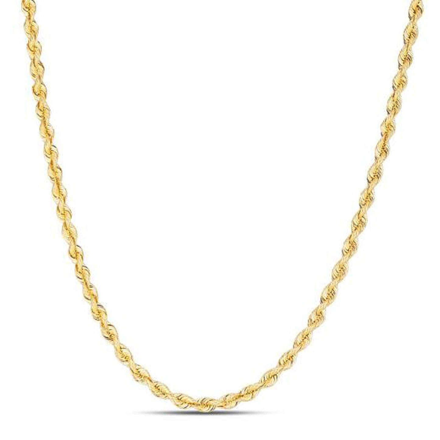 14k yellow gold light rope chain necklace, 3.00 mm, by Bid s.com on Tampa Home & Garden Store