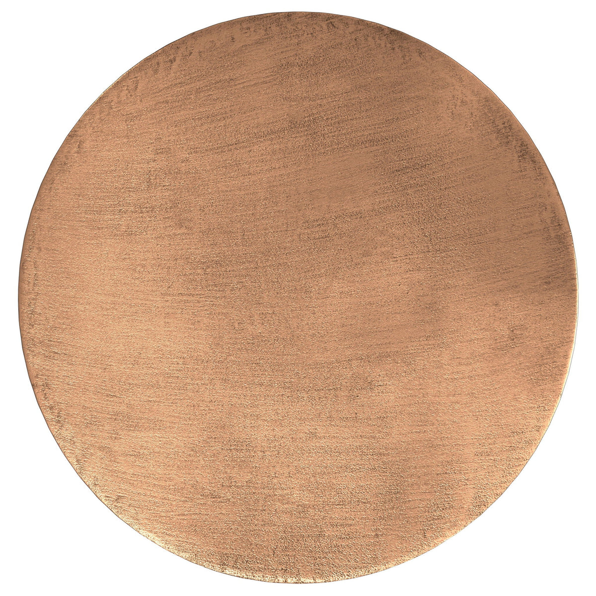Handcrafted metal coffee table bronze textured top, round edge on Tampa Home & Garden Store