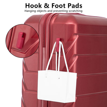 HouseOfZazla red hard-shell luggage with zipper and white shopping bag on Tampa Home & Garden Store