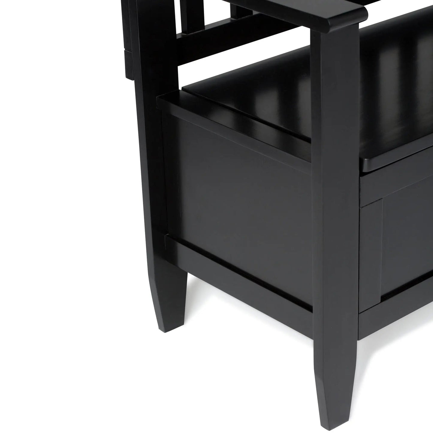 Brooklyn - Handcrafted Entryway Storage Bench black finish with shelf Unique Piece Furniture on Tampa Home & Garden Store
