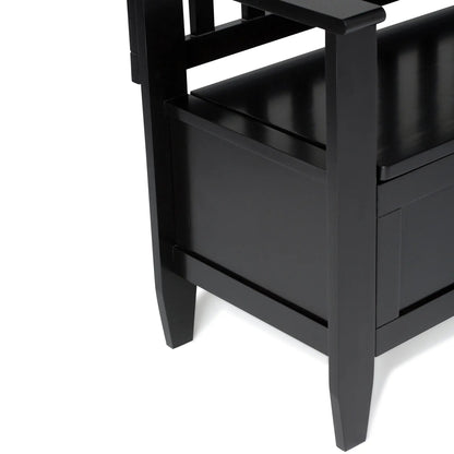 Brooklyn - Handcrafted Entryway Storage Bench black finish with shelf Unique Piece Furniture on Tampa Home & Garden Store