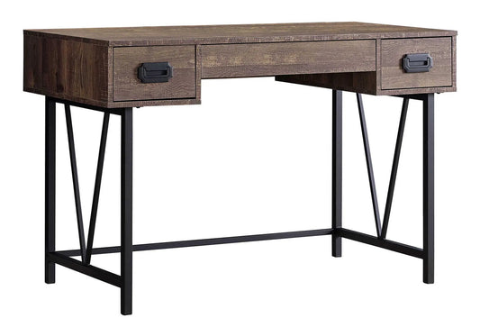 Computer desk for home office with dark wood top, two side drawers and open middle space on Tampa Home & Garden Store