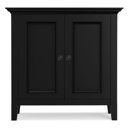 Amherst Handcrafted Low Storage Cabinet, black finish, framed panel doors, HouseOfZazla on Tampa Home & Garden Store