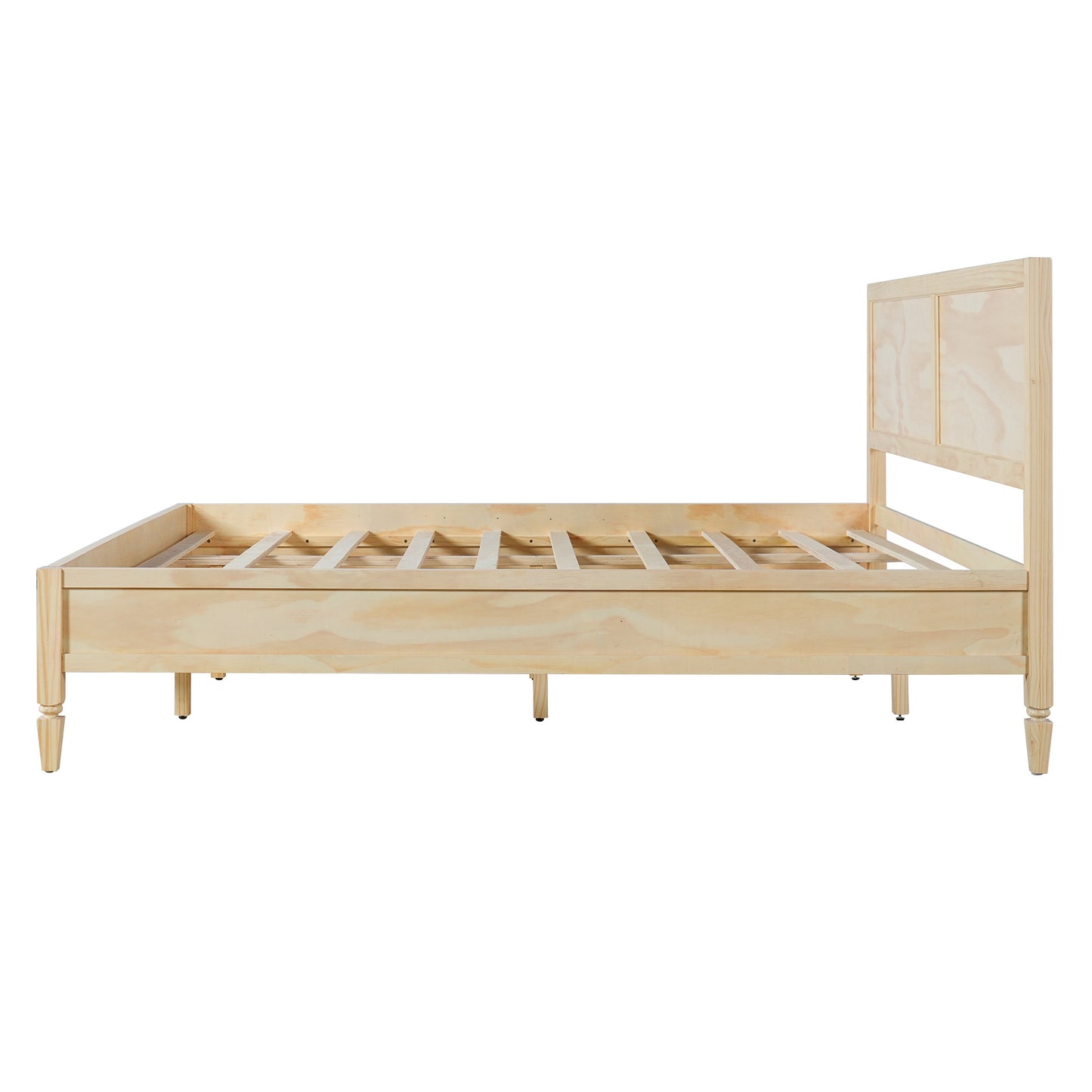 King Wood Platform Bed with Classic Headboard