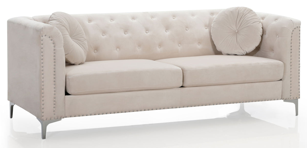 Pompano Elegant Contemporary Microsuede Sofa