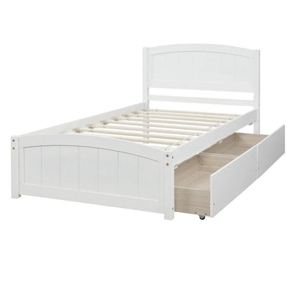 Platform Bed and Headboard With Footboard Slats