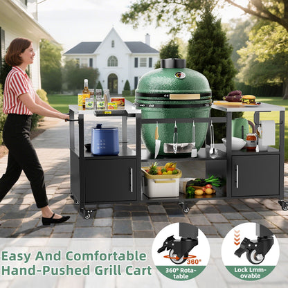 Stainless Steel Outdoor Grill Cart and Table