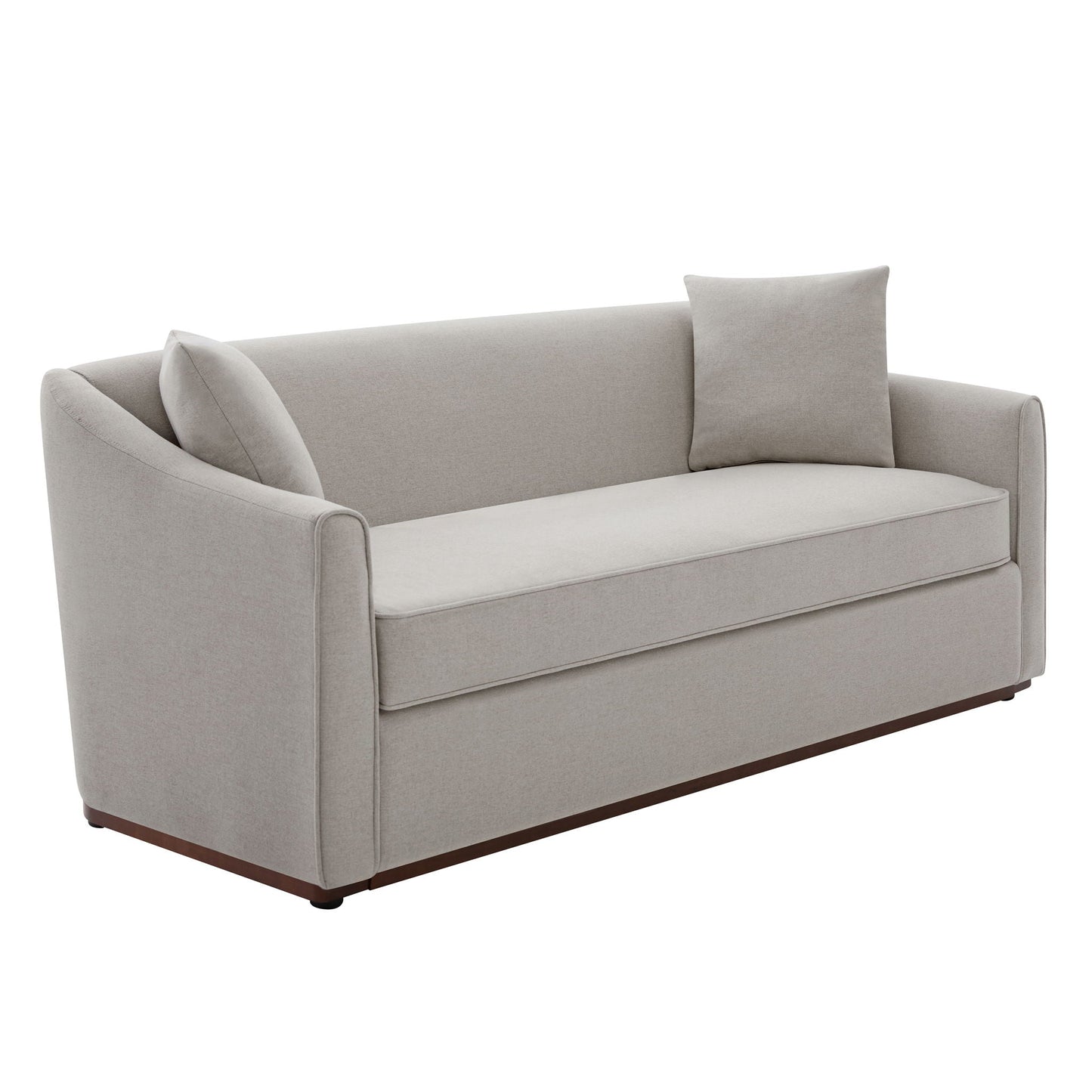 Modern 3 Seat Sofa With Chenille And Two Pillows