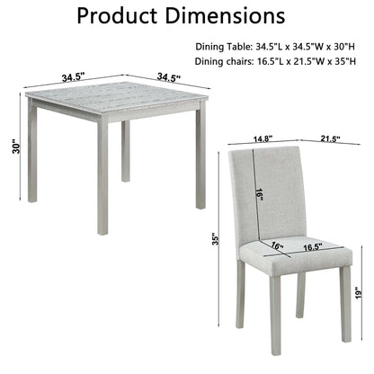 Dining Table Set With Crystal Accents And Upholstered Chairs 5-Piece Set by Unique Piece on Tampa Home & Garden Store