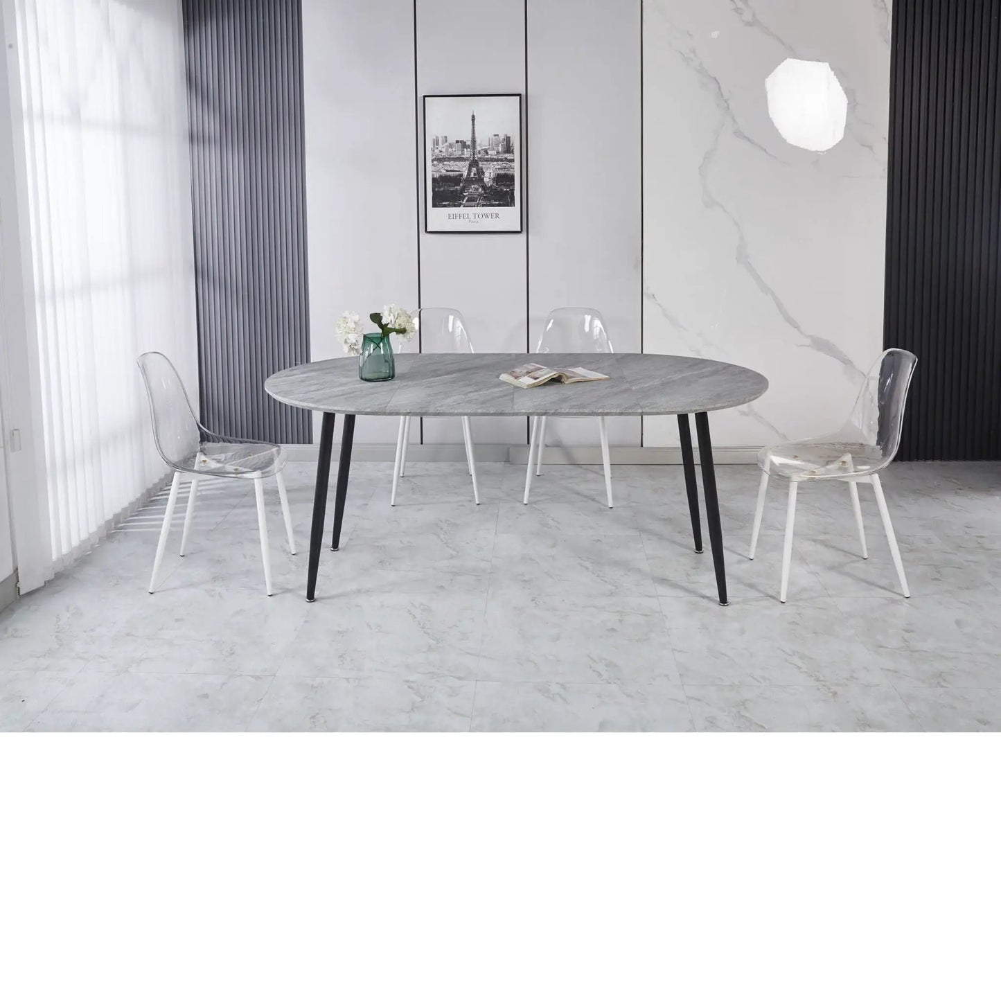 Extendable Dining Table with Durable Metal Legs