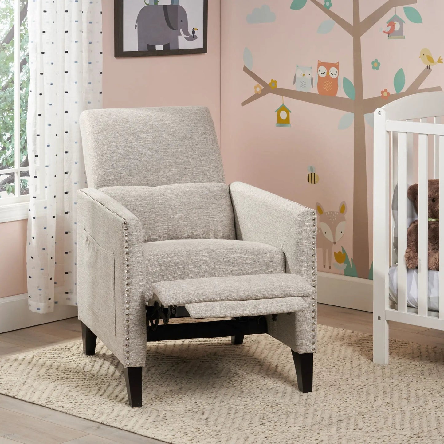 Kiersten Contemporary Fabric Pushback Recliner
