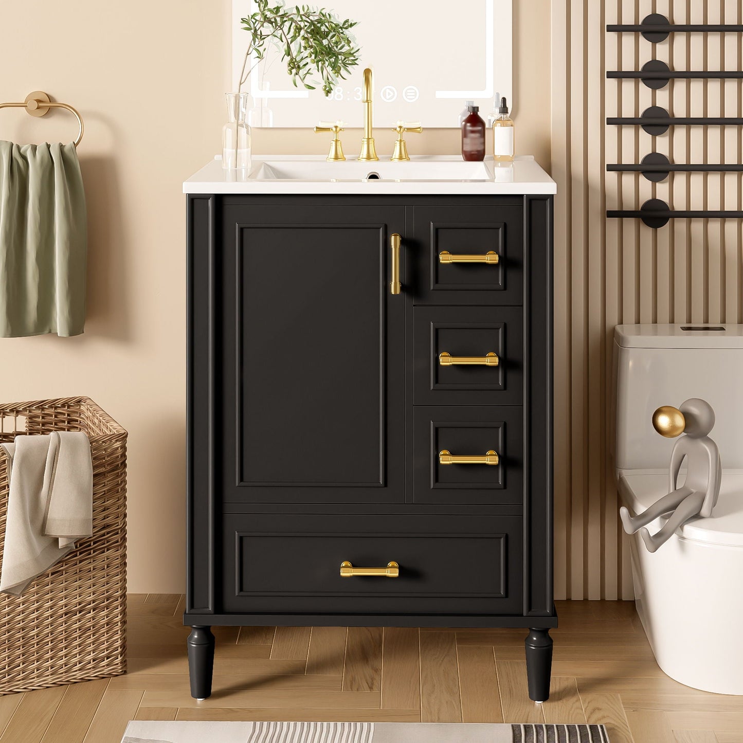 Traditional Bathroom Vanity With Soft Close Doors