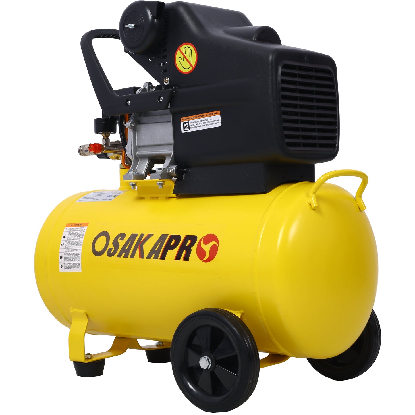 3.5HP portable oil-lubricated air compressor by HouseOfZazla, yellow tank and black motor on Tampa Home & Garden Store