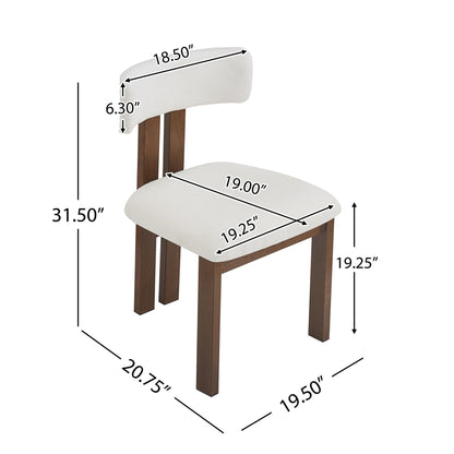 Modern upholstered armless dining chair set from HouseOfZazla in fabric with brown legs on Tampa Home & Garden Store