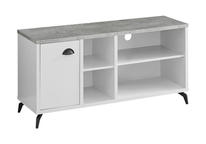 Contemporary TV Stand Console with Storage Cabinet by HouseOfZazla, gray top and white body on Tampa Home & Garden Store