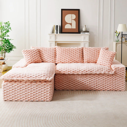 Modular Sofa, Convertible Twin Seat with Chaise