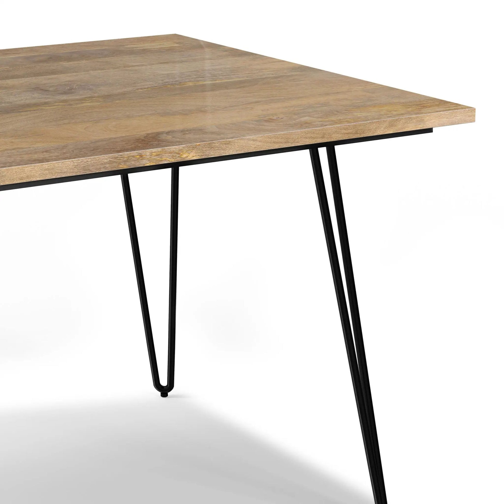 Hunter square dining table wood finish with black hairpin legs by Unique Piece Furniture on Tampa Home & Garden Store