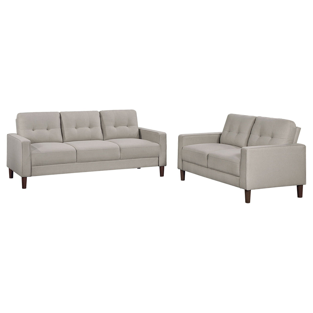 Harvey the Two Piece Tufted Beige Sofa and Set