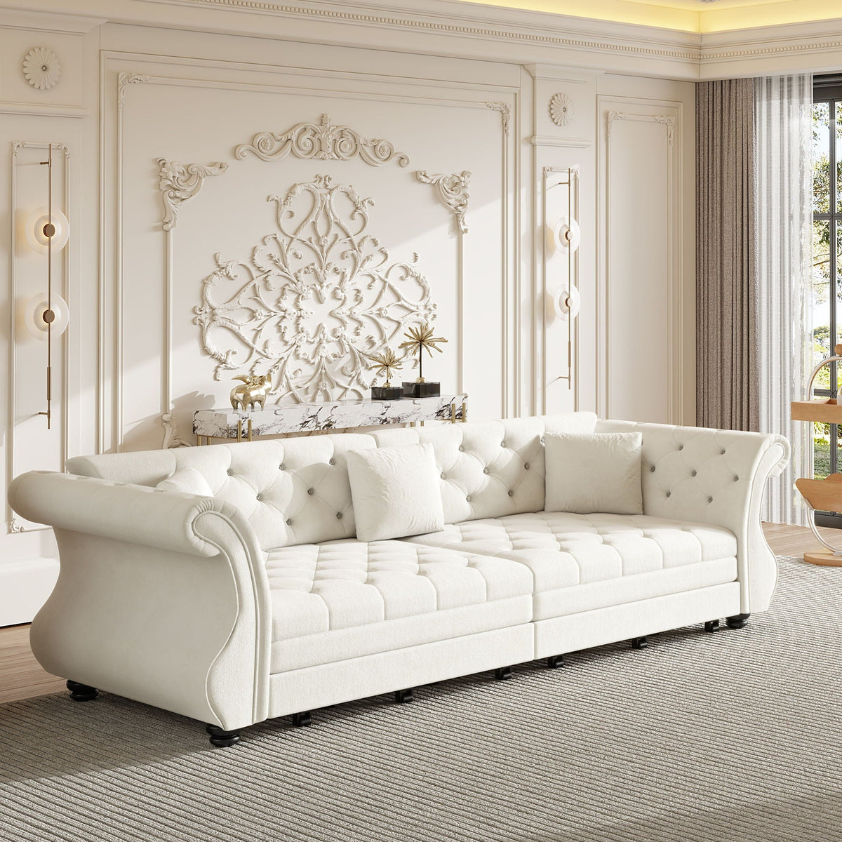 Oversized Chesterfield Sofa and a Pull Out Bed