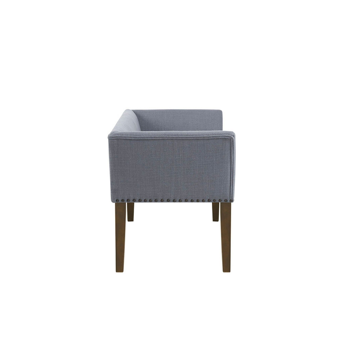 Elegant Design Upholstered Bench gray fabric solid wood frame by HouseOfZazla on Tampa Home & Garden Store