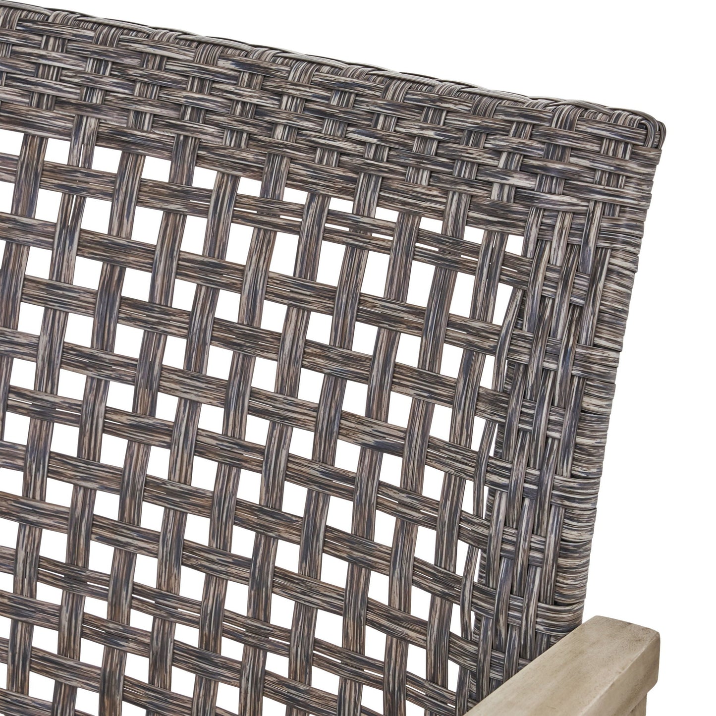 Hampton Outdoor Wood and Wicker Loveseat Gray