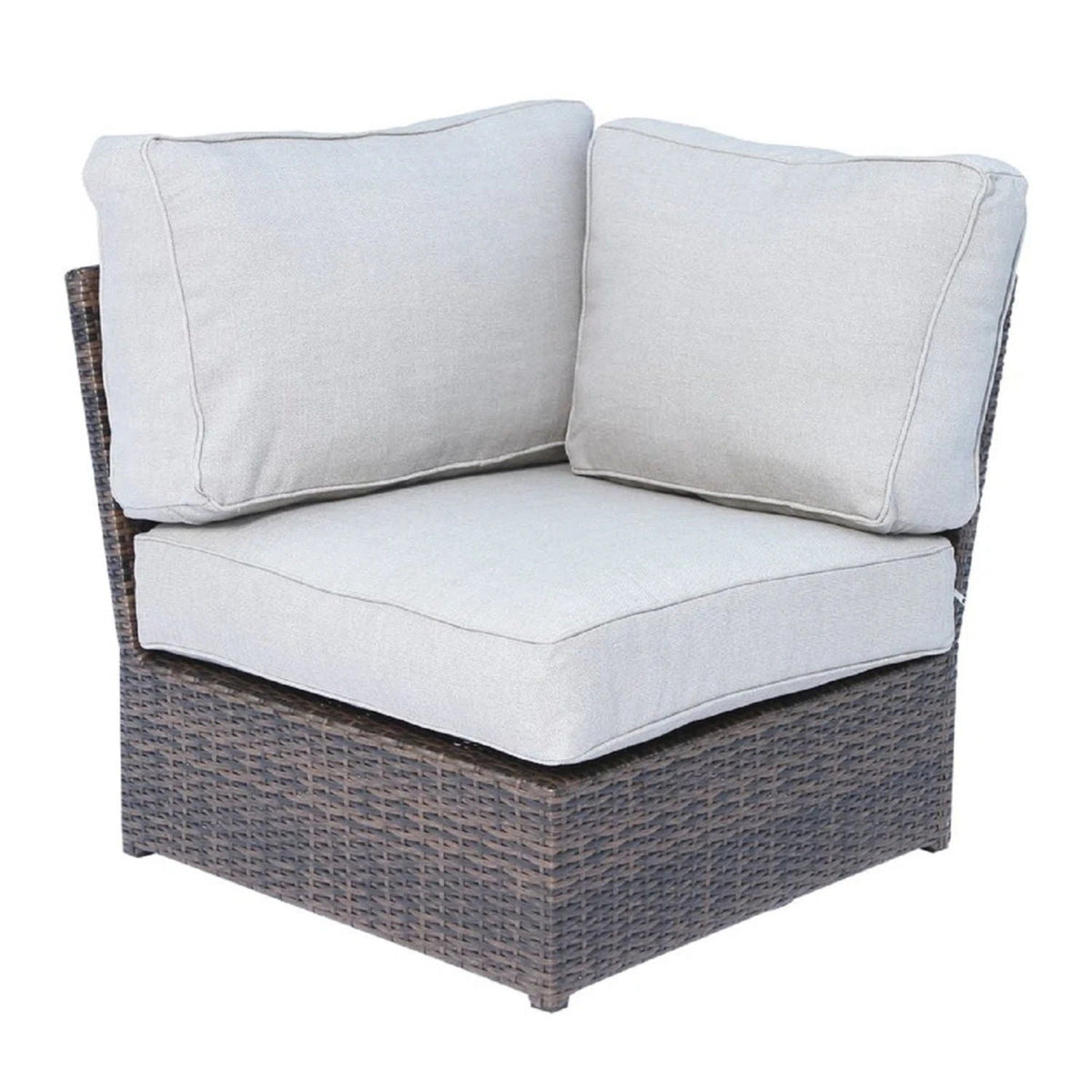 Modern patio rattan sectional set with gray cushions, brown wicker, 2 piece outdoor set on Tampa Home & Garden Store