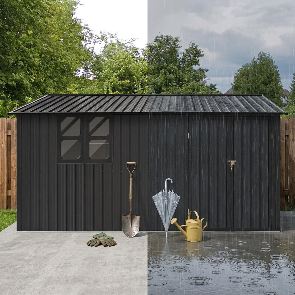 12x10 ft Metal Garden Shed and Outdoor Storage