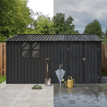 12x10 ft Metal Garden Shed and Outdoor Storage