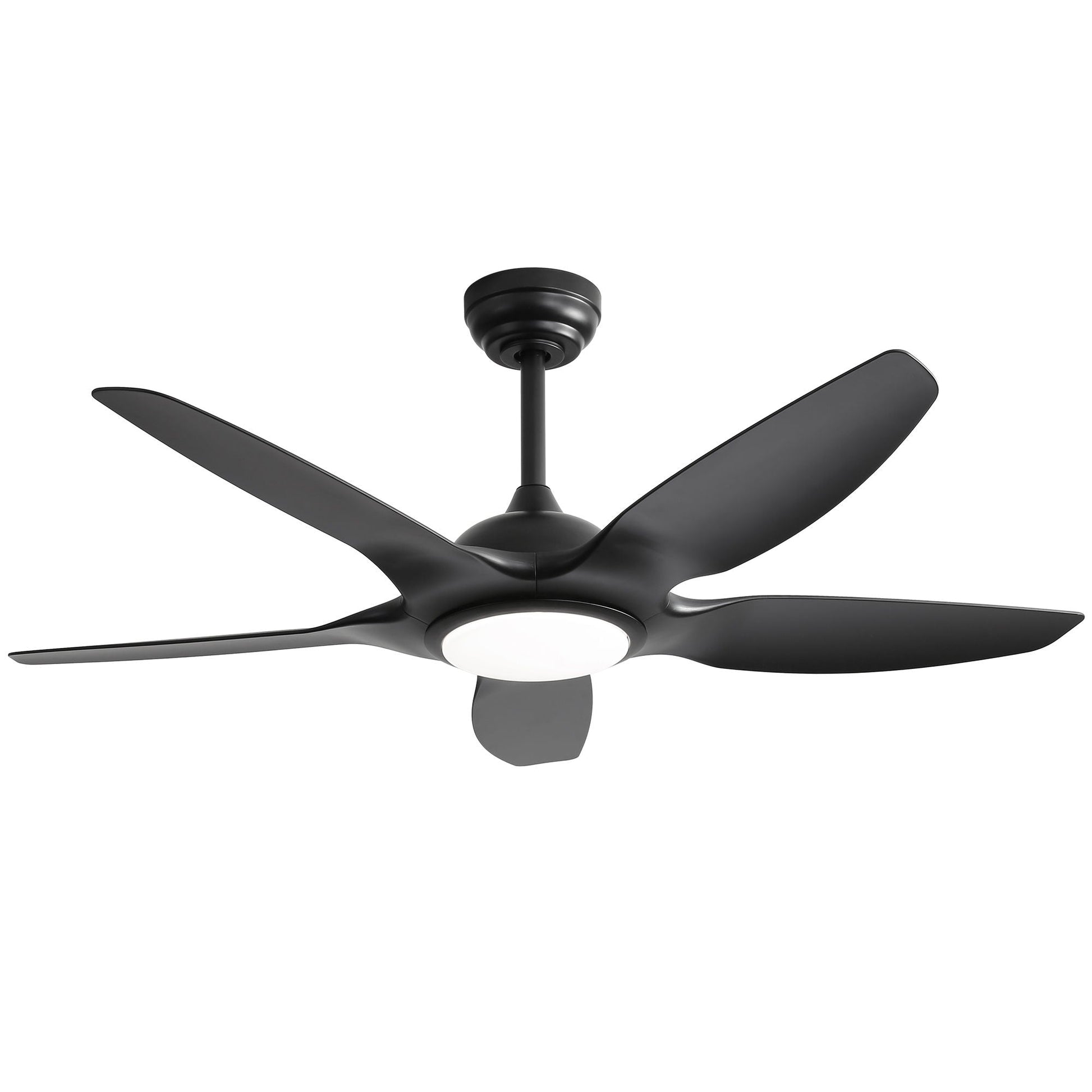 Ceiling fan with dimmable LED light and remote, 5 black blades, DC motor by HouseOfZazla on Tampa Home & Garden Store