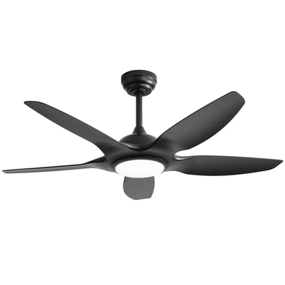 Ceiling fan with dimmable LED light and remote, 5 black blades, DC motor by HouseOfZazla on Tampa Home & Garden Store
