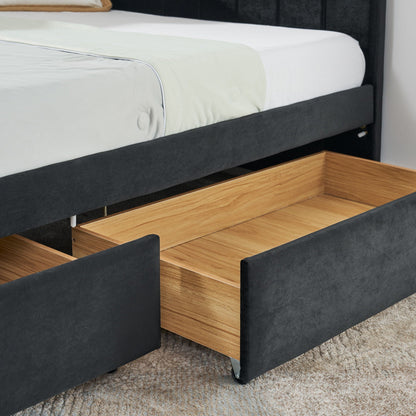 Upholstered Tufted Daybed Frame with Storage