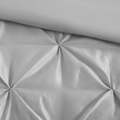 7 Piece Tufted Grey King Comforter and Decor
