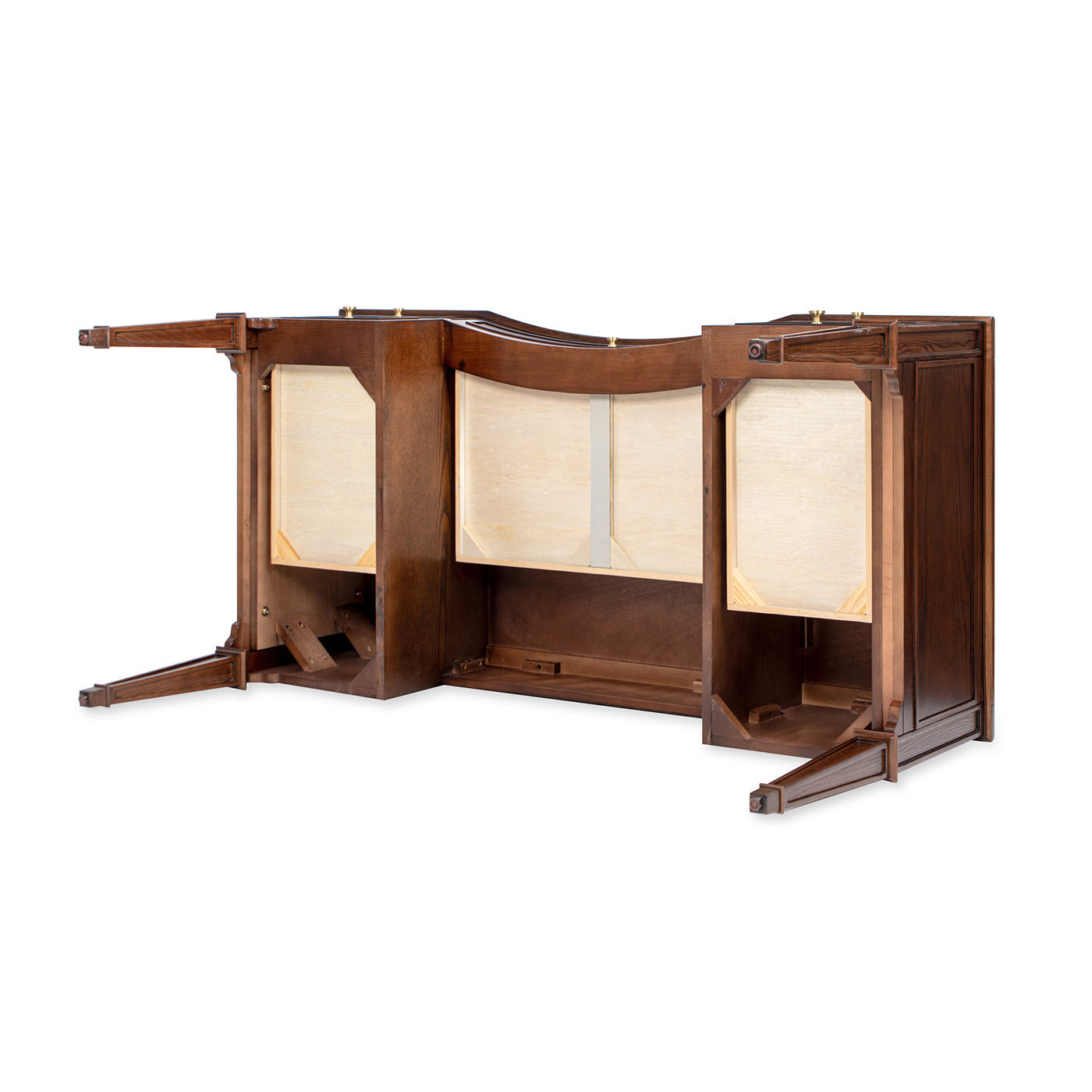 Dauphin Gold Accent 5-Drawer Wood Executive Desk dark walnut ash veneer with detached legs on Tampa Home & Garden Store